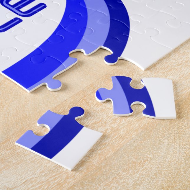 Puzzle Citation de slogan de récupération simple en bleu (Côté)