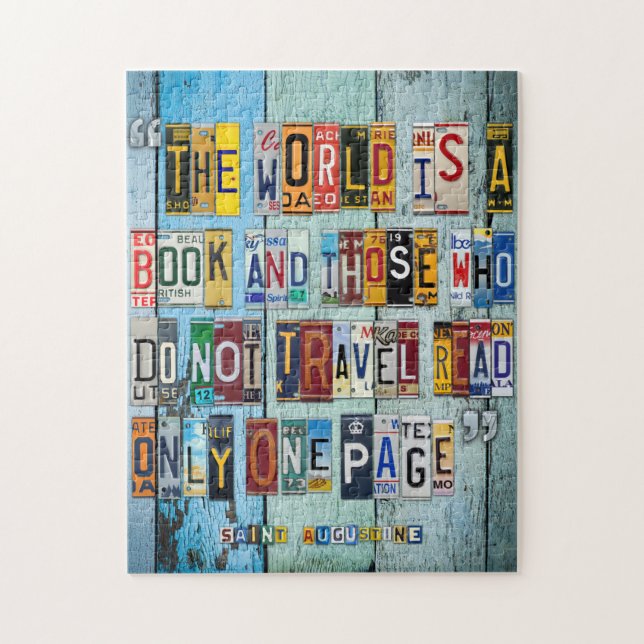 Puzzle Citation de voyage St Augustine Art de plaque de l (Vertical)