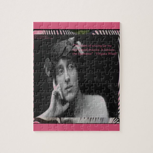 Puzzle Citation d'écriture de Virginia Woolf avec des ray (Vertical)