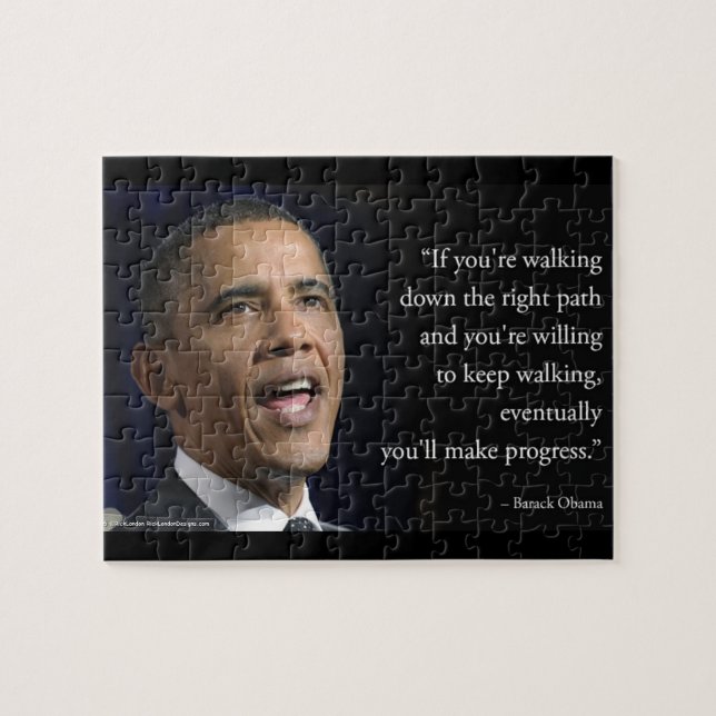 Puzzle Citation Du Président Obama Et "Faire Progrès" (Horizontal)