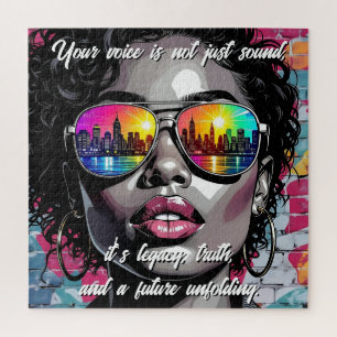 Puzzle Citation Inspirante et Femme de Ville
