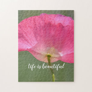 Puzzle Citation inspirante Pink Poppy Flower