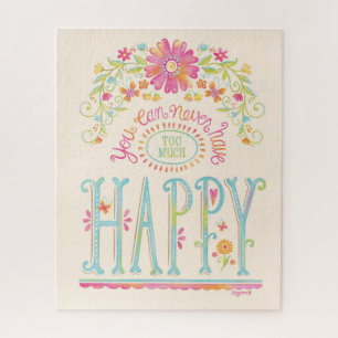 Puzzle Citation Inspirationnelle Rose Floral Happy Aquare