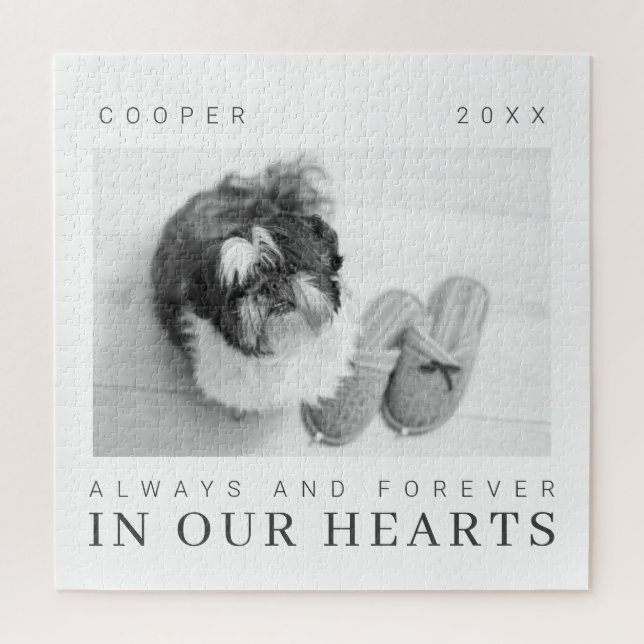 Puzzle Citation Pet Memorial Simple Modern Chic Photo (Vertical)