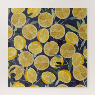 Puzzle Citron, branche d'olivier, vintage sans soudure.