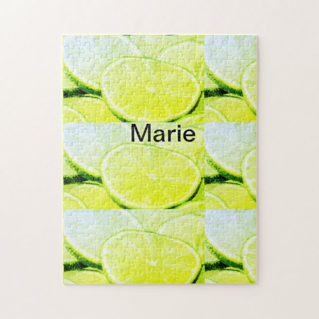 Puzzle Citron vert jaune simple ajouter un nom minimal pe (Vertical)