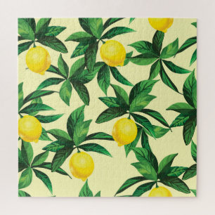 Puzzle citron vintage, motif sans couture décorative