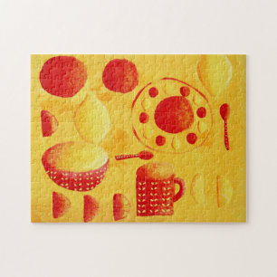 Puzzle Citrons et Oranges avec bols peinture