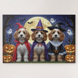Puzzle Citrouille de chien Cockapoo Halloween drôle