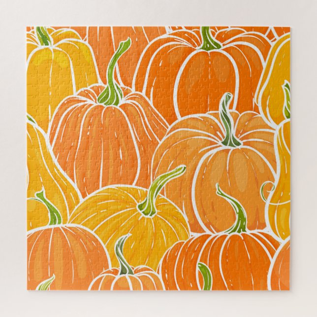 Puzzle Citrouille de dessin, motif d'automne mignon. (Vertical)