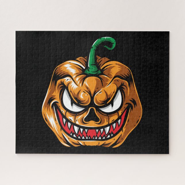 Puzzle Citrouille d'Halloween effrayante (Horizontal)