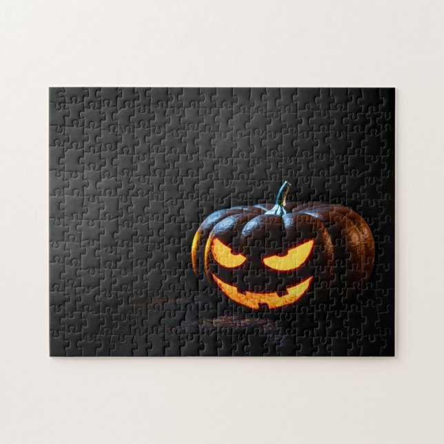 Puzzle Citrouille d'Halloween Jack-O-Lantern Éffrayant (Horizontal)