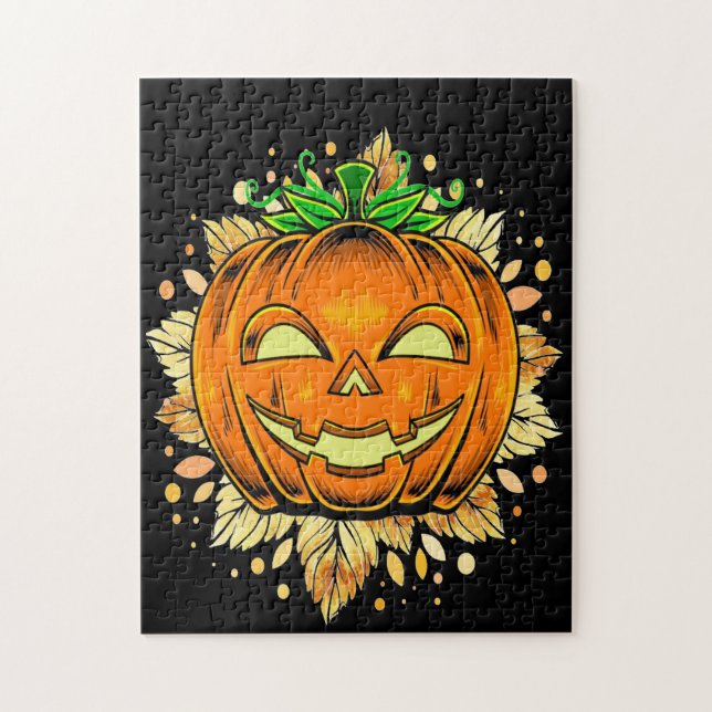 Puzzle Citrouille Éffrayant Halloween Jackolantern (Vertical)
