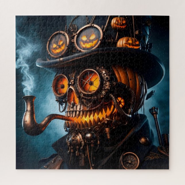 Puzzle Citrouille Jack-O-Lantern Steampunk Gothique Hallo (Vertical)