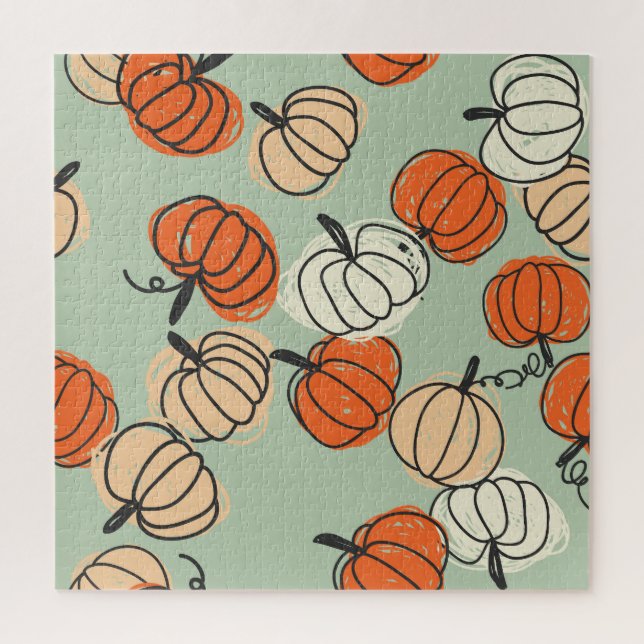 Puzzle Citrouille : Merci motif sans soucis. (Vertical)
