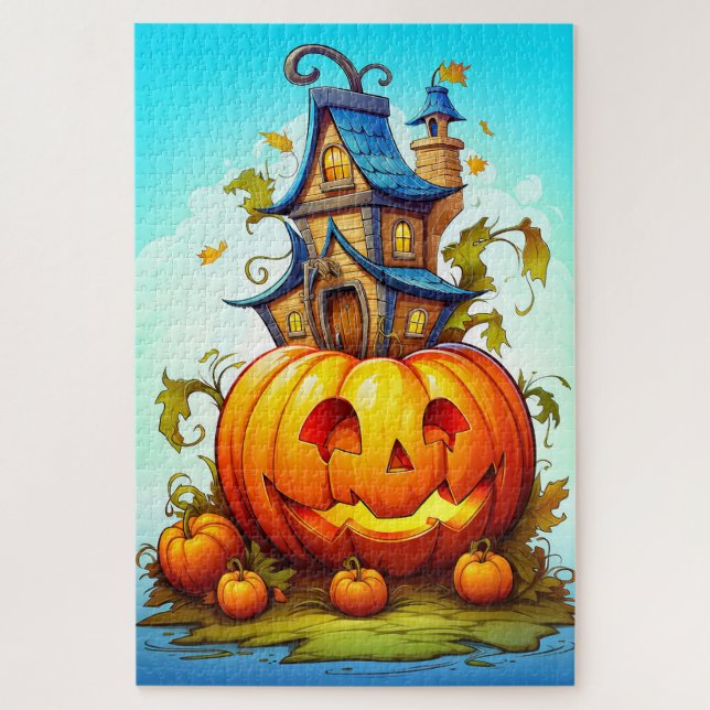 Puzzle Citrouille mignonne de Halloween heureux (Vertical)