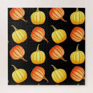 Puzzle Citrouille orange : Motif d'aquarelle transparente