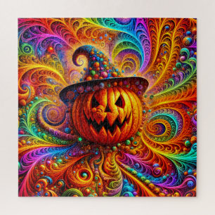 Puzzle Citrouille psychédélique d'Halloween