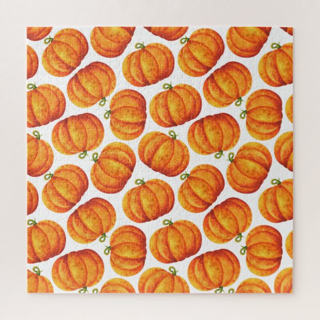 Puzzle Citrouilles d'aquarelle : motif des cultures d'aut (Vertical)
