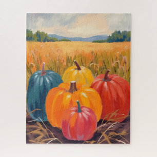 Puzzle Citrouilles d'automne Art aquarelle de paysage a