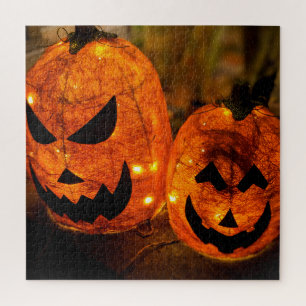 Puzzle Citrouilles de lanterne orange d'Halloween
