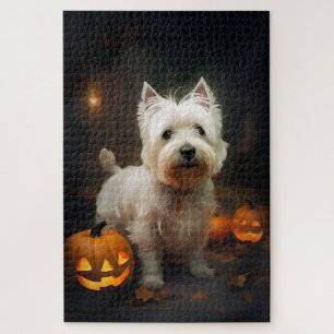 Puzzle Citrouilles de Terrier West Highland White Hallowe