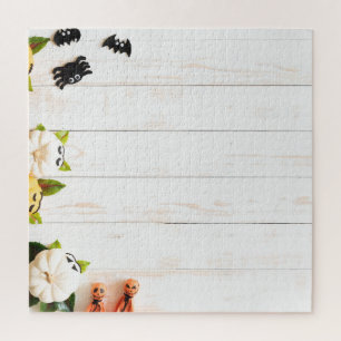 Puzzle Citrouilles d'Halloween, chauves-souris, vue sur l