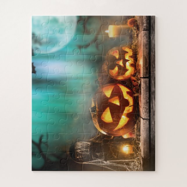 Puzzle Citrouilles d'Halloween et chauves-souris (Vertical)
