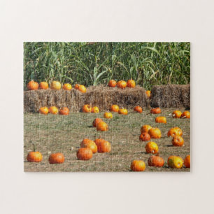 Puzzle Citrouilles, maïs et foin Photographie de la récol