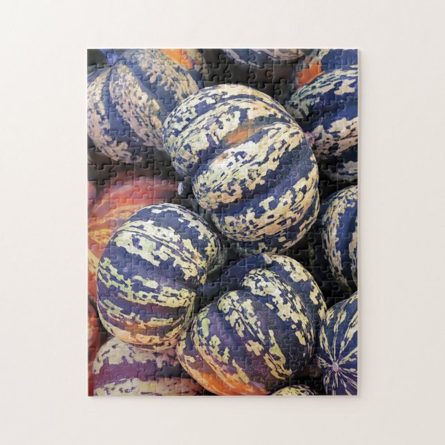 Puzzle Citrouilles rayées rustiques (Vertical)