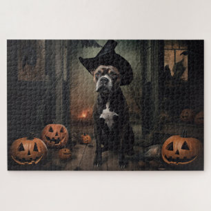 Puzzle Citrouilles Staffordshire Terrier Halloween Épouva