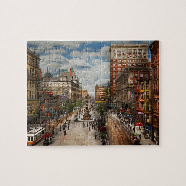Puzzle City Cincinnati OH - Fontaine Tyler Davidson 1907 (Horizontal)