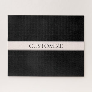 Puzzle Clair rose pâle Bleu Bande et Élégant Texte modifi