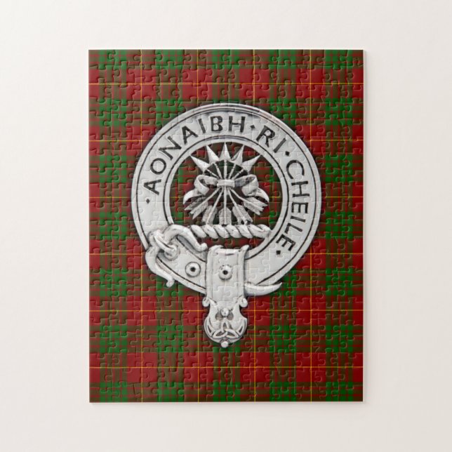 Puzzle Clan Cameron Crest & Tartan (Vertical)