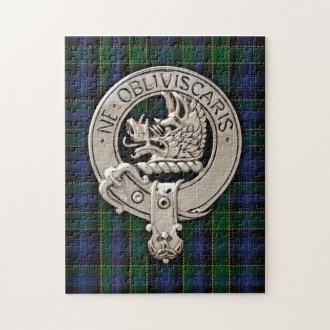 Puzzle Clan Campbell Crest & Breadalbane Tartan (Vertical)