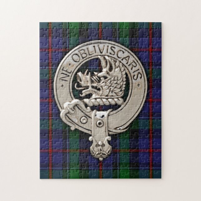 Puzzle Clan Campbell Crest et Cawdor Tartan (Vertical)