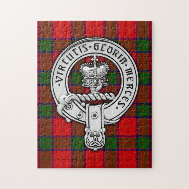 Puzzle Clan Donnachaidh (Robertson) Crest & Tartan (Vertical)