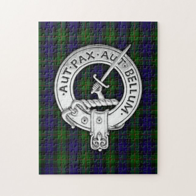 Puzzle Clan Gunn Crest & Tartan (Vertical)
