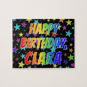 Puzzle "CLARA" Prénom, "HEUREUX ANNIVERSAIRE"