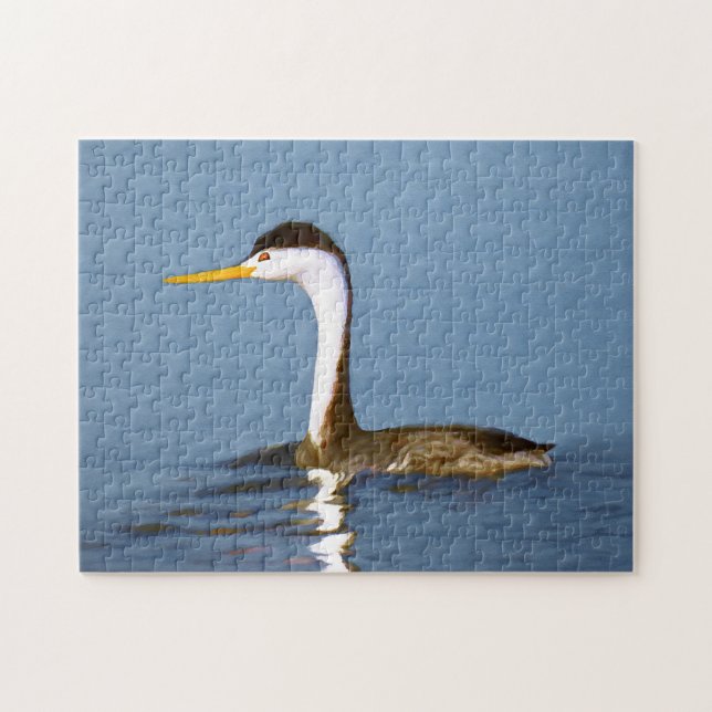 Puzzle Clark's Grebe Painting - Art original pour les ois (Horizontal)
