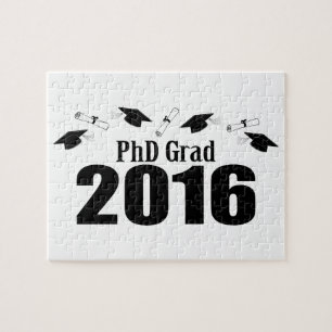 Puzzle Classe de diplômé de PhD de 2016 casquettes et