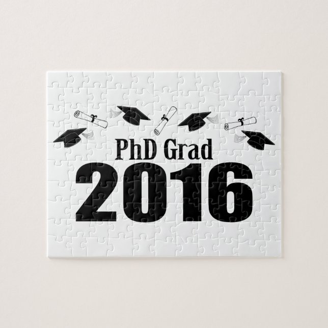 Puzzle Classe de diplômé de PhD de 2016 casquettes et (Horizontal)