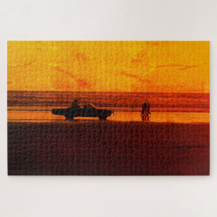 Puzzle Classic Car Beach Sunset