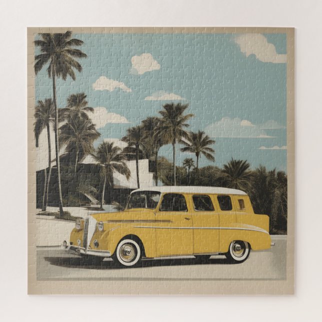 Puzzle Classic rétro poster de voiture vintage (Vertical)