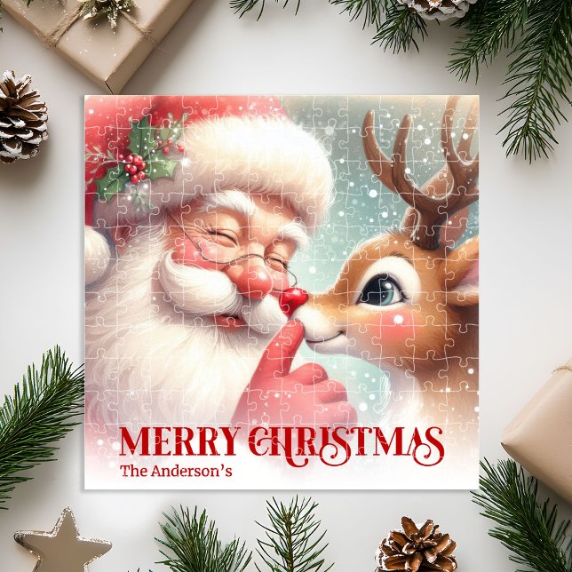 Puzzle Classic Santa Rudolph Custom Children’s Christmas  (Classic Santa Rudolph Custom Children’s Christmas Puzzle)
