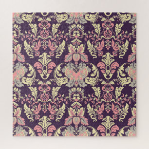 Puzzle Classique baroque, papier peint vintage à fleurs.