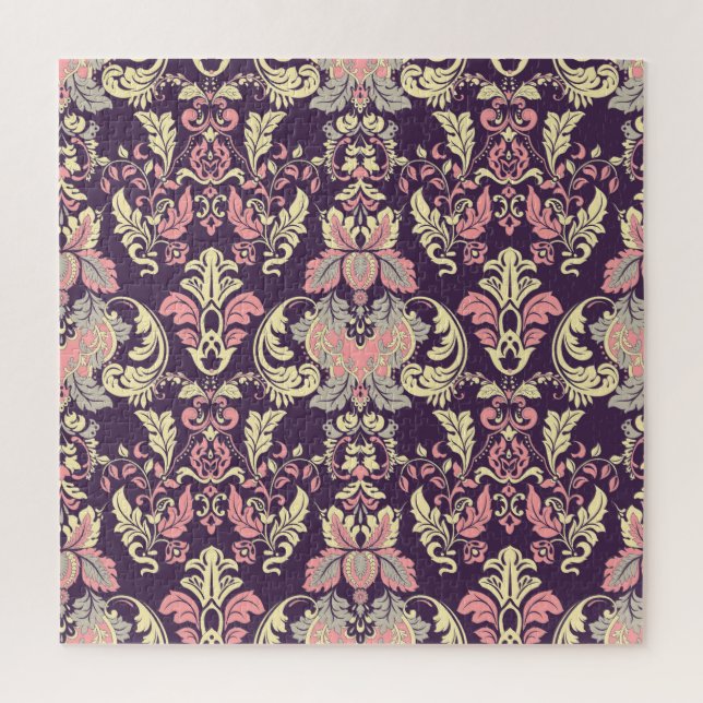 Puzzle Classique baroque, papier peint vintage à fleurs. (Vertical)
