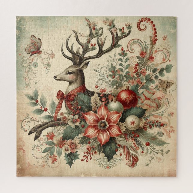 Puzzle classique des cerfs de Noël (Vertical)