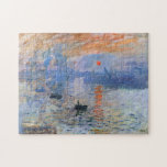 Puzzle Claude Monet Impression soleil levant 1872 Port Ar<br><div class="desc">"Impression, soleil levant" (1872) est un chef-d'œuvre historique de Claude Monet, le fondateur de l'impressionnisme français. Ce tableau emblématique capture le port du Havre à l'aube, voilé dans une brume douce et éthérée. Le point focal est un soleil orange brillant qui jette une réflexion rythmée et ardente sur les ondulations...</div>