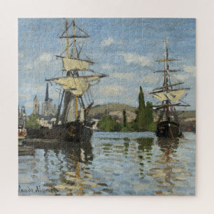 Puzzle Claude Monet Ships on the Seine River Travel Art